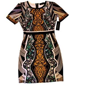 Brand new, mural print bodycon dress